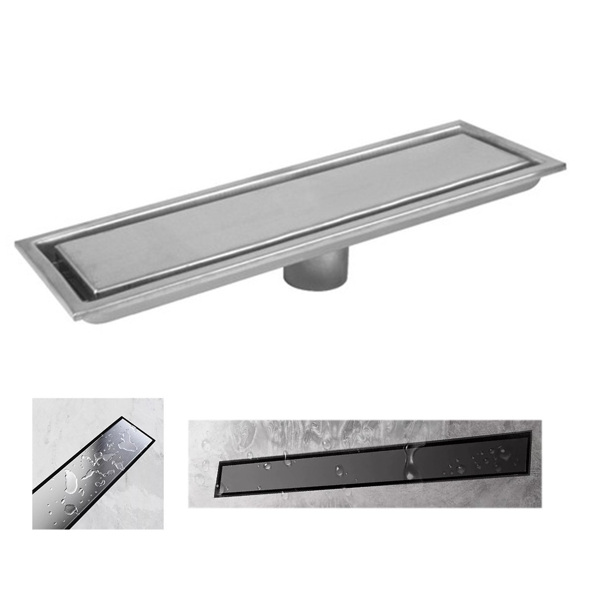 Ralo Linear Oculto Aço Inox 40cm Banheiro Lavabo Invisivel Anti Odor Anti Inseto Seguro Higienico Re