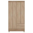Ver imagem 2 de Guarda Roupa Solteiro 4 Portas Astro 42860 Nogal / Vanilla Touch Demóbile