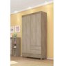 Guarda Roupa Solteiro 4 Portas Astro 42860 Nogal / Vanilla Touch Demóbile - 4