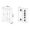 Ver imagem 5 de Guarda Roupa Solteiro 4 Portas Astro 42860 Nogal / Vanilla Touch Demóbile
