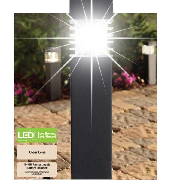 Luminária Luz Solar Led Poste Iluminação Jardim Balizador GT560 - 5