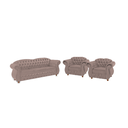 Ver imagem 1 de Um Sofá 3 Lugares + Duas Poltronas Chesterfield Merlo- Suede Bege / decoração, sala de estar, rec