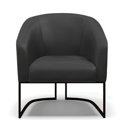 Kit 2 Poltronas Stella Corino Base Industrial Preto - D’Rossi - 3