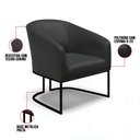 Ver imagem 6 de Kit 2 Poltronas Stella Corino Base Industrial Preto - D’Rossi