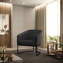 Ver imagem 2 de Kit 2 Poltronas Stella Corino Base Industrial Preto - D’Rossi