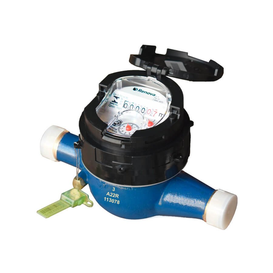 Hidrômetro Multijato 1/2" Qmáx 3m³/h x 165mm | Renova Medição - 1