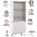 Ver imagem 4 de Kit Aparador Buffet Bar Living com Cristaleira Adega Vicky N01 Off White - Lyam Decor