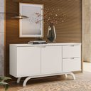 Ver imagem 3 de Kit Aparador Buffet Bar Living com Cristaleira Adega Vicky N01 Off White - Lyam Decor