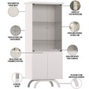 Ver imagem 6 de Kit Aparador Buffet Bar Living com Cristaleira Adega Vicky N01 Off White - Lyam Decor