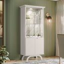 Ver imagem 2 de Kit Aparador Buffet Bar Living com Cristaleira Adega Vicky N01 Off White - Lyam Decor