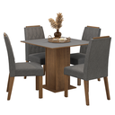 Ver imagem 2 de Conjunto Sala de Jantar Tampo de Madeira 4 Cadeiras Rustic/cinza/silver Cannes Madesa