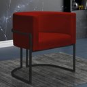 Ver imagem 2 de Poltrona Decorativa Sala de Estar Nayara Base Metal Preto:bordo