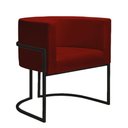 Ver imagem 1 de Poltrona Decorativa Sala de Estar Nayara Base Metal Preto:bordo