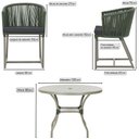 Ver imagem 2 de Mesa com 6 Cadeiras de Jantar Roma 120cm e Noronha em Alumínio Fendi Corda Náutica Estofado 11 Trama