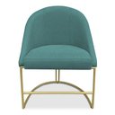 Ver imagem 4 de Kit 02 Cadeiras Poltrona de Jantar Bela Suede Azul Turquesa Base Metálica Industrial Dourado - Palla