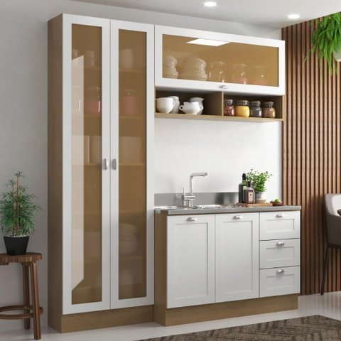 Armário de Cozinha Completo Ditália Denver s/ Tampo Rv/Br D9