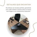 Ver mais imagens de Conjunto Mesa Diretor em L para Escritório e Atendimento Artany Nogal Preto Marrom