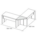 Ver imagem 3 de Conjunto Mesa Diretor em L para Escritório e Atendimento Artany Nogal Preto Marrom