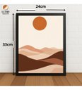Ver imagem 2 de Quadro Decorativo Paisagem Minimalista Tons Terrosos c/Vidro Preto