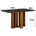 Ver imagem 2 de Mesa de Jantar Jade Gold 120x80 Canto Copo com Vidro Cinamomo Chumbo - Leifer