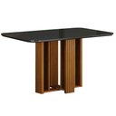 Ver imagem 1 de Mesa de Jantar Jade Gold 120x80 Canto Copo com Vidro Cinamomo Chumbo - Leifer