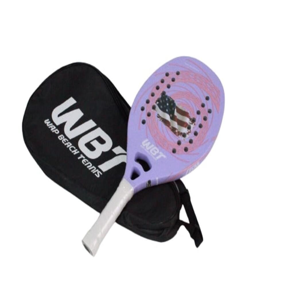 RAQUETE BEACH TENNIS CARBONO 3K WBT AMERICAN COM CAPA RAQUETEIRA TENIS DE PRAIA PROFISSIONAL - 2