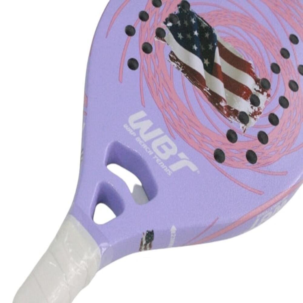 RAQUETE BEACH TENNIS CARBONO 3K WBT AMERICAN COM CAPA RAQUETEIRA TENIS DE PRAIA PROFISSIONAL - 5