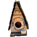 Ver imagem 4 de Kit Casa de Pássaros Artesanal em Madeira, Comedouro para Jardim, 3 Peças, Estilo Rústico