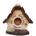 Ver imagem 5 de Kit Casa de Pássaros Artesanal em Madeira, Comedouro para Jardim, 3 Peças, Estilo Rústico