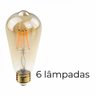 Lâmpada LED - Filamento Retrô ST38 2W E-27 - (6 lâmpadas) - 1