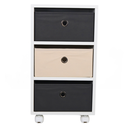 Ver imagem 3 de Mesa de Cabeceira Gaveteiro Organibox com 3 Gavetas e Rodízios 32x56x30 Cm