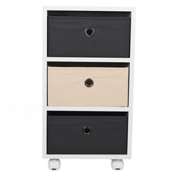 Mesa de Cabeceira Gaveteiro Organibox com 3 Gavetas e Rodízios 32x56x30 Cm - 3