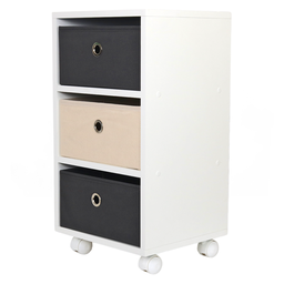 Mesa de Cabeceira Gaveteiro Organibox com 3 Gavetas e Rodízios 32x56x30 Cm - 4