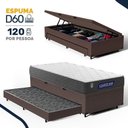 Ver imagem 2 de Cama Box Baú + Colchão Gazin de Espuma D60 Double Face Force Up + Auxiliar de Espuma Solteiro