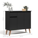 Ver imagem 2 de Aparador Brisa do Vale 3 Portas 1 Gaveta MDF-MDP 93cm Preto