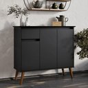 Ver imagem 1 de Aparador Brisa do Vale 3 Portas 1 Gaveta MDF-MDP 93cm Preto