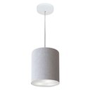 Ver imagem 1 de Lustre Pendente Cilíndrico Md-4012 Cúpula em Tecido 18x25cm Rustico Cinza - Bivolt
