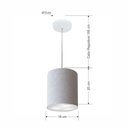 Ver imagem 3 de Lustre Pendente Cilíndrico Md-4012 Cúpula em Tecido 18x25cm Rustico Cinza - Bivolt