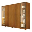 Ver imagem 2 de Guarda Roupa Casal Prime 6 Portas com Led Cinamomo com Cômoda Rubi 4 Gavetas Cinamomo – Leifer