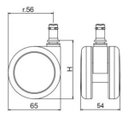 Ver imagem 4 de Kit 5 Rodizio Rodinha Anti Risco Pu Semi Silicone Preto 65mm