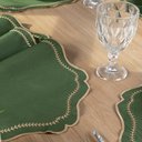 Ver imagem 4 de Kit 6 Jogos Americanos Retangular com Guardanapos Bordado - Milão Verde