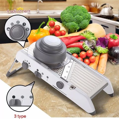 Mandoline Fatiador Profissional 18 Tipos de Corte Aço Inox Lorben