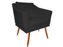 Ver imagem 3 de Kit 2 Poltronas Decorativa Agatha Suede Preto Pés Madeira Ms Decor