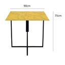 Ver imagem 3 de Mesa Industrial Quadrada Preta 90x90cm Tampo Madeira Natural
