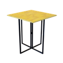 Ver imagem 1 de Mesa Industrial Quadrada Preta 90x90cm Tampo Madeira Natural