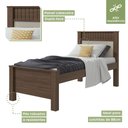 Ver imagem 5 de Cama de Solteiro Madeira Mdf Imbuia Naturale Athenas Lopas