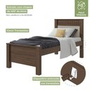 Ver imagem 4 de Cama de Solteiro Madeira Mdf Imbuia Naturale Athenas Lopas