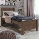 Ver imagem 1 de Cama de Solteiro Madeira Mdf Imbuia Naturale Athenas Lopas