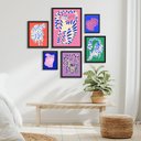 Ver imagem 1 de Kit 6 Quadros Artes Gatos Pintados Coloridos - com Vidro:moldura Preta