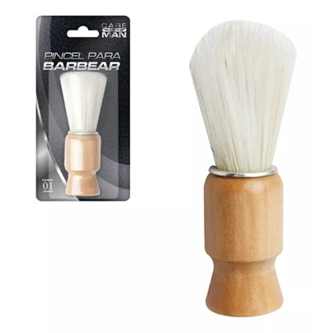 Pincel para Barbear Cabo de Madeira Cerdas Macias Care For